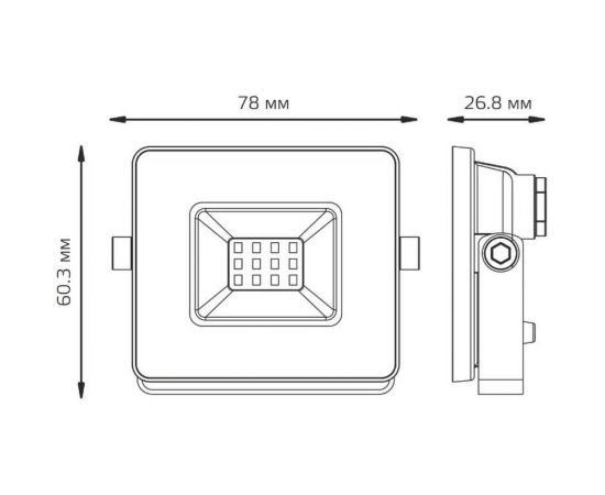 Прожектор Gauss BASIC 10W 820lm 6500K 200-240V IP65 графитовый LED 1/20 688100310 – изображение 6