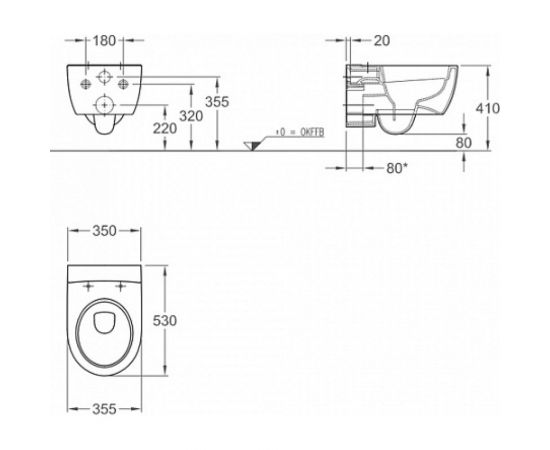 Подвесной унитаз GEBERIT iCon Rimfree безободковый, 6л, 530 мм 204060000 00000044388 – изображение 7