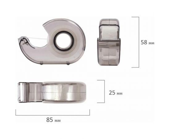 Клейкая лента в тонированном сером диспенсере BRAUBERG 19 мм х 10 м 227265 – изображение 10