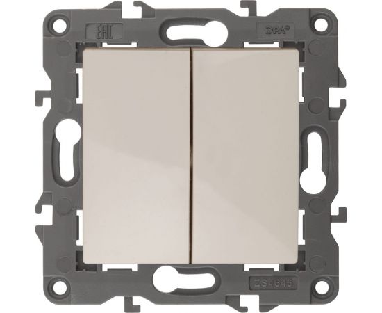 Двойной переключатель ЭРА Elegance 10АХ-250В, IP20, сл.кость 14-1106-02 Б0034244 