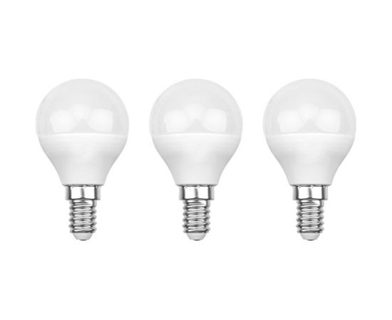 Светодиодная лампа REXANT 3 шт Шарик GL 9.5 Вт E14 6500 K холодный свет 604-207-3 