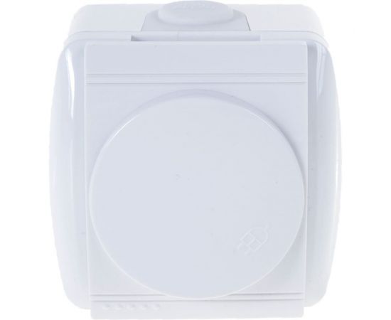 Розетка Lezard, NATA, с/з, с крышкой, белая керамика, 710-0200-123 