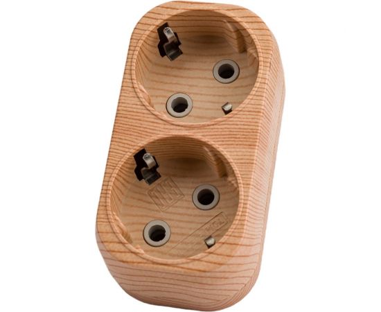 Блок TDM на 2 гнезда 2П З плоский 16А 250B Эко сосна SQ1806-0074 