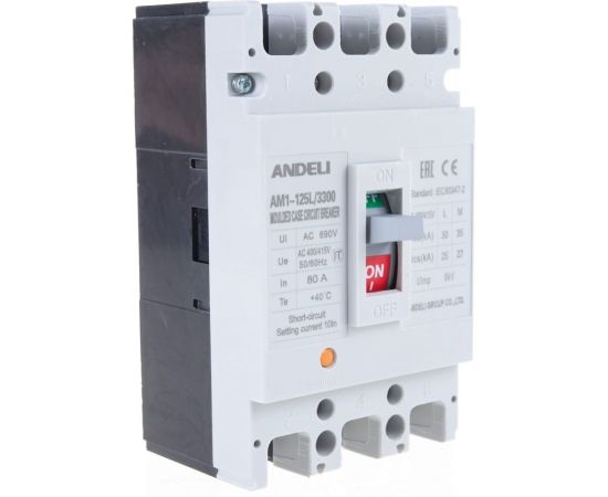 Автоматический выключатель ANDELI AM1-125L/3P 80A 30KA ADL06-024 