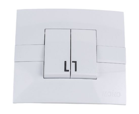 2-клавишный выключатель MONO ELECTRIC Eco, с подсветкой, белый 101-010101-103 