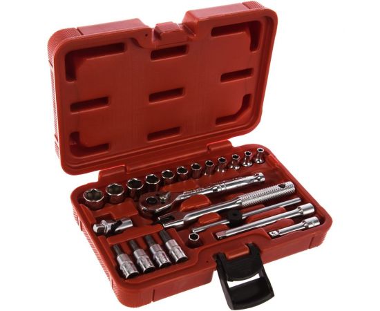 Набор шестигранных головок торцевых и насадок 1/4"" 4-13мм, Т20-Т40 в кейсе 23шт JTC-H223B 