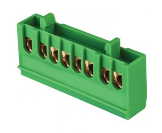 Нулевая шина EKF PE, 6х9мм, 8 отверстий, латунь, зеленый изолированный корпус, на DIN-рейку, PROxima SQ sn0-63-8-ig 