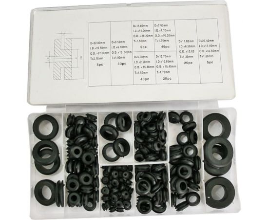 Набор резиновых втулок 180 шт Nova Bright 33939 