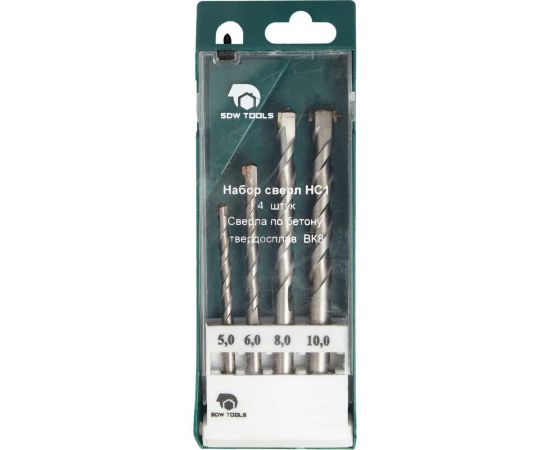 Набор сверл по бетону HC1 (4 шт; 5-10 мм; ВК8) SDW TOOLS se00004 