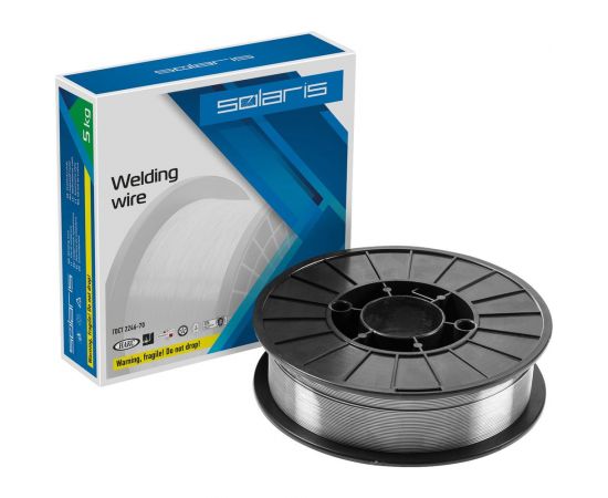 Проволока сварочная FLUX E71T-GS 0.8 мм, 5 кг, без газа, порошковая SOLARIS WM-E71TGS-08050 