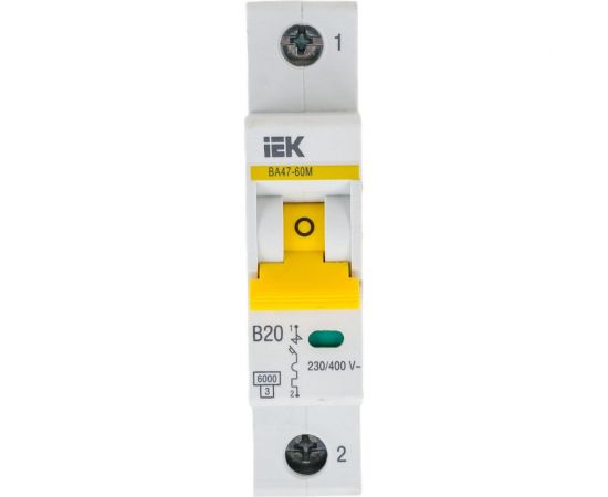 Автоматический выключатель IEK ВА47-60M 1Р 20А 6кА B MVA31-1-020-B 