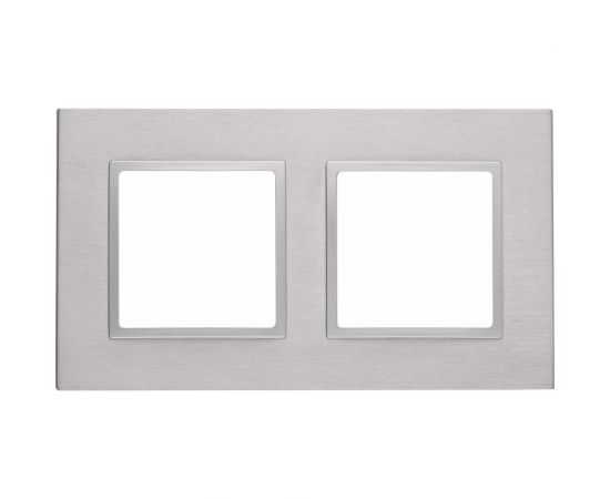 Рамка ЭРА 14-5202-03 на 2 поста, металл, Elegance, алюминий+алюминий Б0034547 