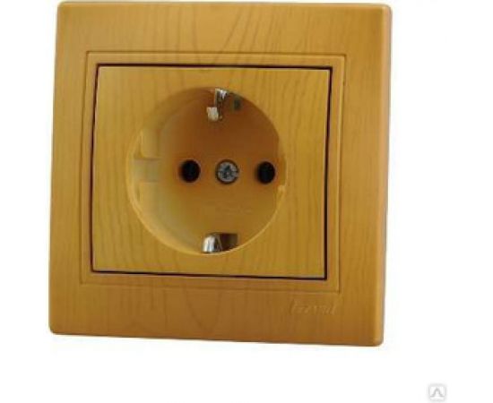 Розетка Lezard, MIRA, с защитой от детей, керамика, ольха, 701-0701-124 