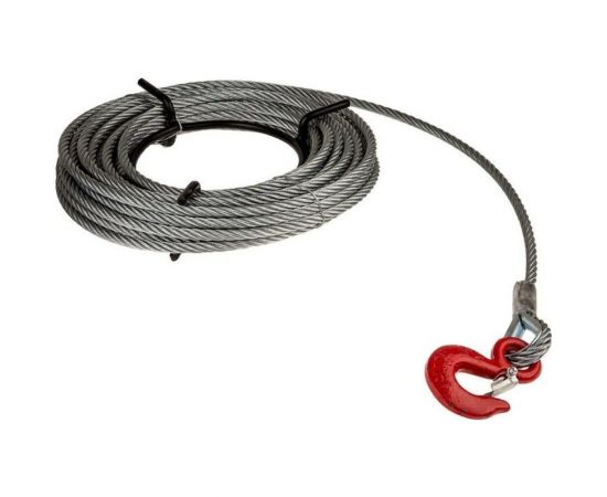 Трос стальной канат для лебёдки (6 ммх20 м; 500 кг; крюк) OCALIFT tros6nk20m 