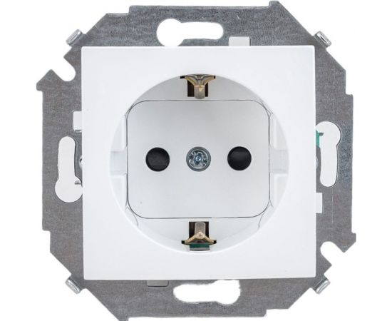 Розетка Simon 2P+E Schuko, со шторками, 16А, 250В, винтовой зажим, белый 20 1591443-030 