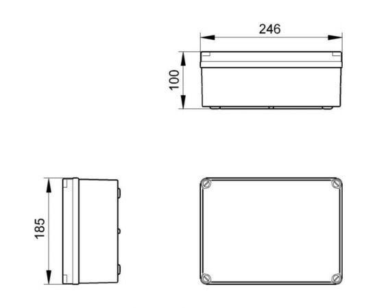 Распределительная коробка IDE наружного монтажа 185x246x100 мм, IP65-IP67, без сальников, гладкие стенки EL231 – изображение 2