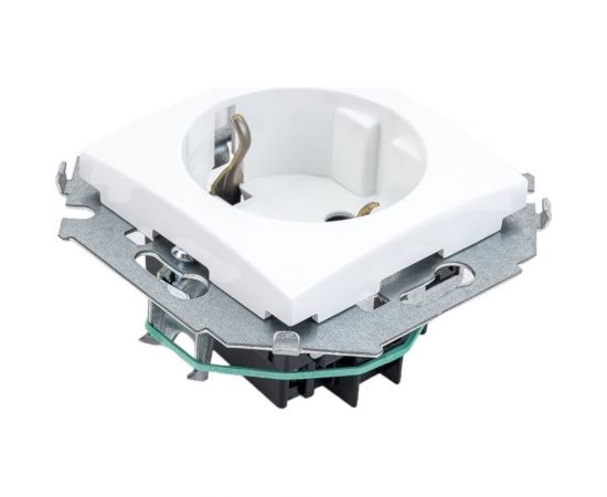 Розетка Simon 2P+E Schuko, со шторками, 16А, 250В, винтовой зажим, белый 20 1591443-030 – изображение 2