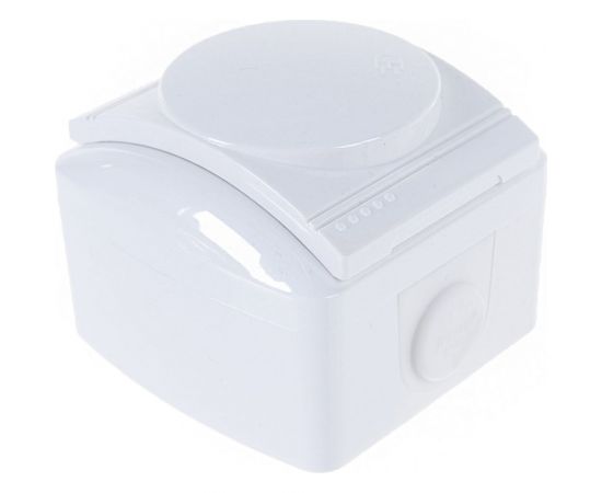 Розетка Lezard, NATA, с/з, с крышкой, белая керамика, 710-0200-123 – изображение 2