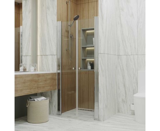 Душевая дверь Triton Дабл 90x185, хром, прозрачный Щ0000036861 – изображение 2