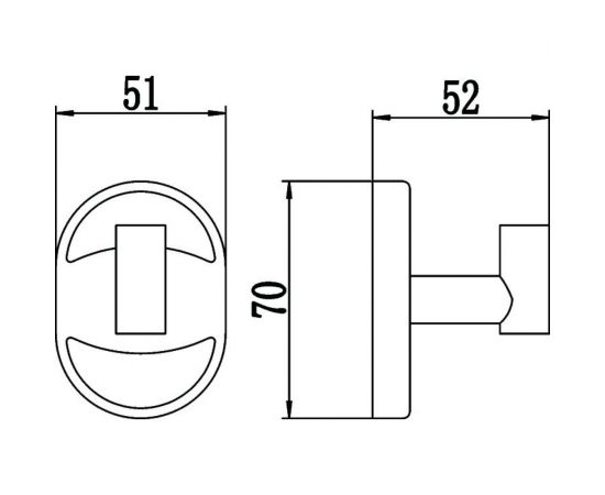 Крючок Savol одинарный, хром S-007053 23266 – изображение 2