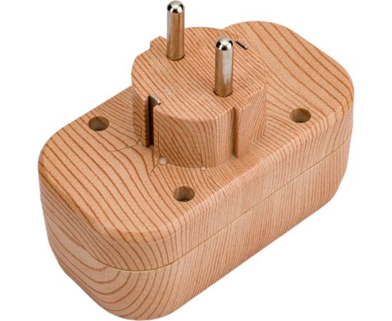 Блок TDM на 2 гнезда 2П З плоский 16А 250B Эко сосна SQ1806-0074 – изображение 3