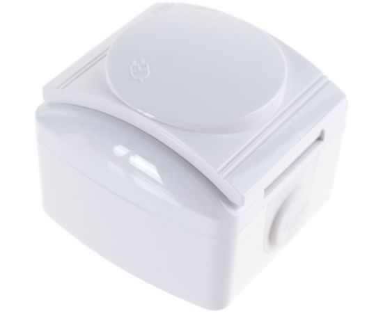 Розетка Lezard, NATA, с/з, с крышкой, белая керамика, 710-0200-123 – изображение 3