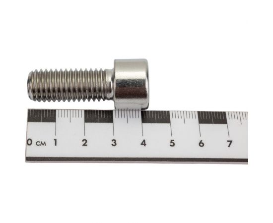 Нержавеющий винт с цилиндрической головкой KREPFIELD M12x30 мм, DIN 912, А2, внутренний шестигранник, полная резьба, 6 шт. 912A2ВИНТПР12Х30-6 – изображение 4