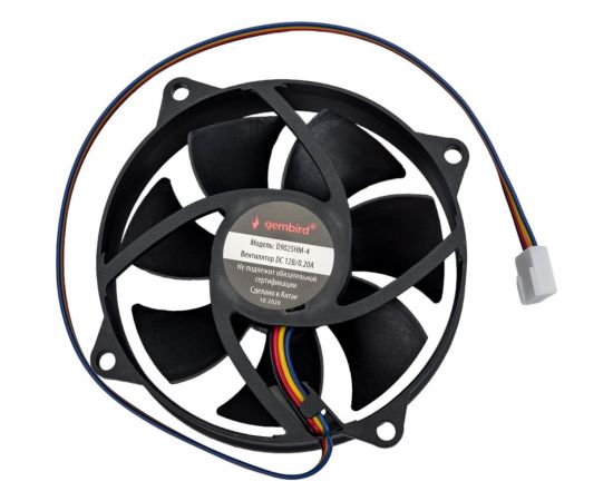 Гидродинамический вентилятор Gembird 90x90x25, 4 pin, провод 30 см, D9025HM-4 – изображение 4