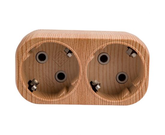 Блок TDM на 2 гнезда 2П З плоский 16А 250B Эко сосна SQ1806-0074 – изображение 5