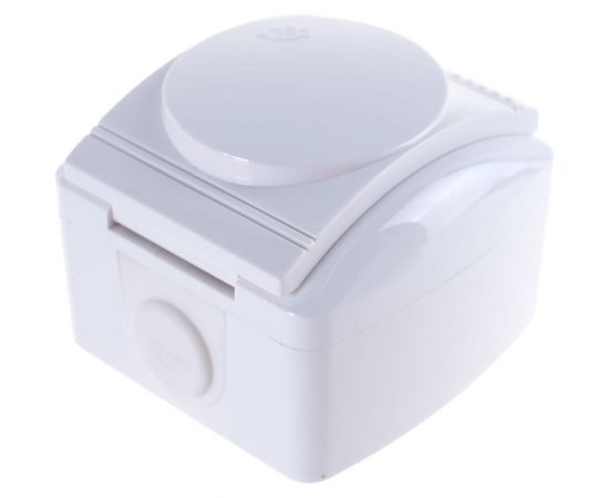 Розетка Lezard, NATA, с/з, с крышкой, белая керамика, 710-0200-123 – изображение 6