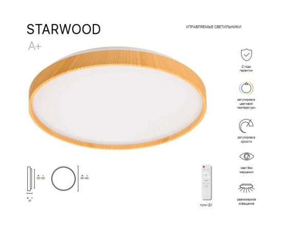 Светодиодный светильник Luminarte 90Вт, с пультом дист. управления, RGB STARWOOD-WH CLL47 – изображение 9