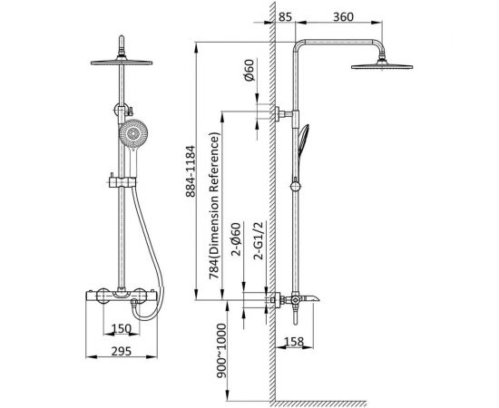Термостатическая душевая стойка VINCEA Esse хром VSFS-1E1TCH – изображение 9