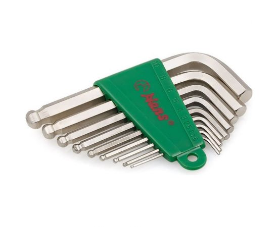 Набор Г-образных шестигранников Hans 1.5-10мм, 9шт. 16774-9M 