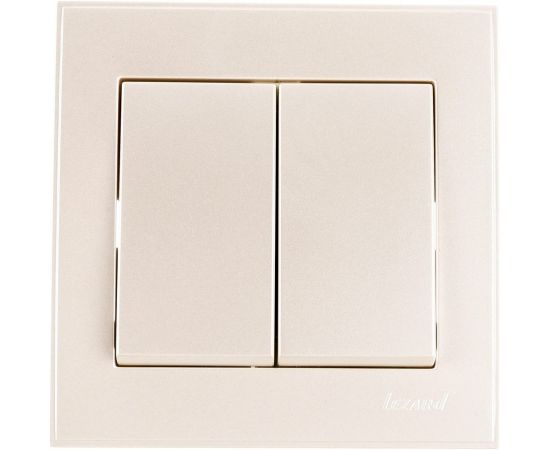 Двойной выключатель Lezard RAIN жемчужно-белый металлик 703-3030-101 