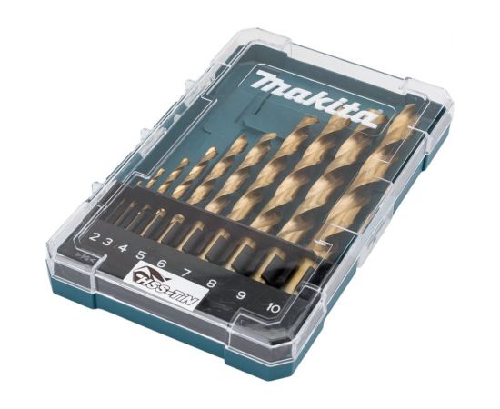 Набор сверл по металлу HSS-TiN Economy 10 шт.,1-10 мм Makita D-72849 