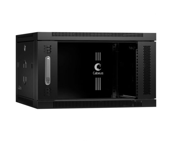 Телекоммуникационный настенный шкаф Cabeus 19" 6U цвет черный SH-05F-6U60/60-BK 