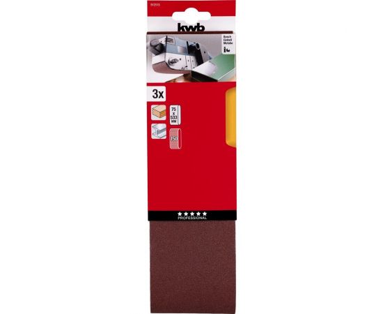 Лента шлифовальная 75x533 мм К150 3 шт KWB 912515 – изображение 2
