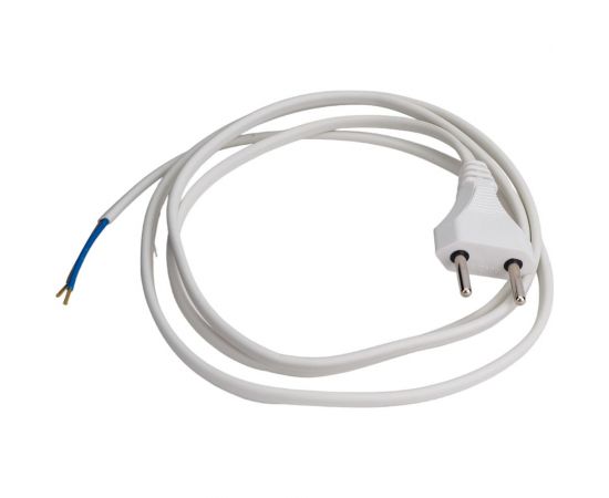 Сетевой шнур Мастер Тока ШВВПбм 2x0.75 белый, 6А, без заземления, 1,5м, плоская вилка СШ0035 – изображение 2