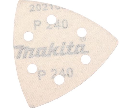 Бумага шлифовальная треугольная на липучке 94 мм, A240, 10 шт Makita D-58643 – изображение 2