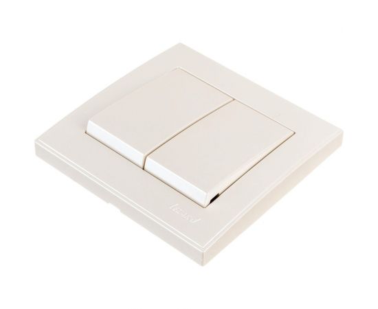 Двойной выключатель Lezard RAIN жемчужно-белый металлик 703-3030-101 – изображение 2