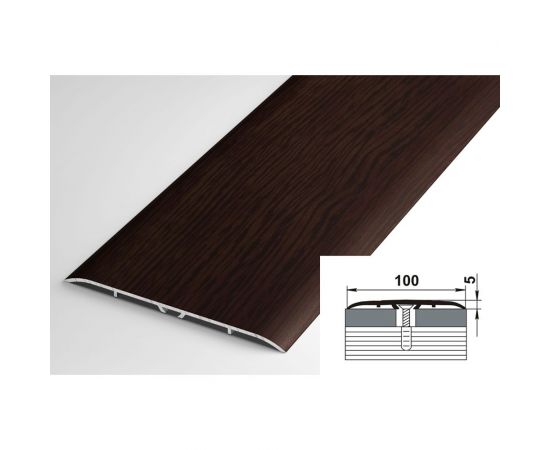 Порог прямой алюминиевый декоративный (100 мм, 0,9 м, Дуб венге) ЛУКА УТ000002343 – изображение 2