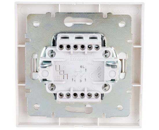 Двойной выключатель Lezard RAIN жемчужно-белый металлик 703-3030-101 – изображение 3
