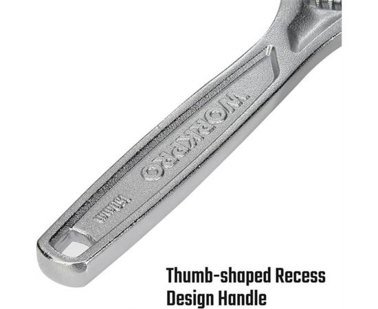 Разводной сверхмощный ключ WORKPRO 150 мм (6 дюймов) CR-V WP272006 – изображение 3