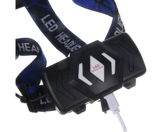 Налобный фонарь ЧИНГИСХАН 1 T6 LED, с фокусировкой, 2х1200мАч, 3 режима, пластик 221-024 – изображение 4