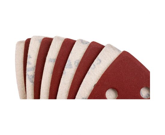 Бумага шлифовальная треугольная на липучке 94 мм, A240, 10 шт Makita D-58643 – изображение 4