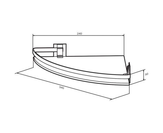 Угловая полка AM.PM Sense L стеклянная, алюминий A7456100 – изображение 5