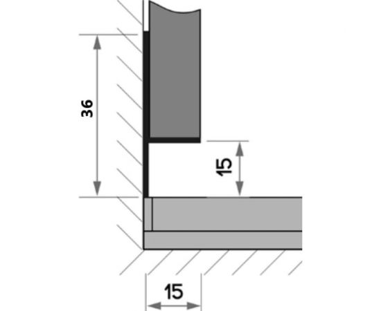 Теневой профиль Волшебная палочка 36x15x15мм серый 2,5м УТ000074831 – изображение 6