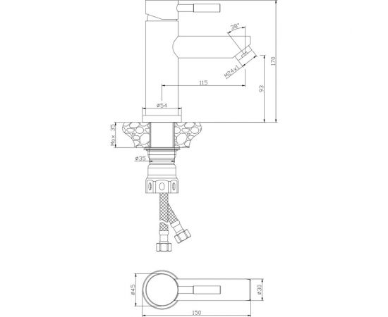 Смеситель для раковины, нержавеющая сталь OLIVES BALEAR 13100BL – изображение 7