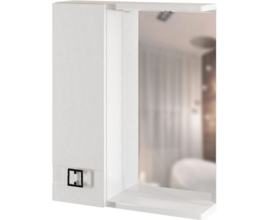 Навесной шкаф MIXLINE ""КВАДРО-55"" левый, с подсветкой, ПВХ 551700 