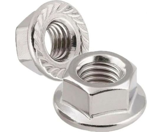 Шестигранная гайка с фланцем и насечками Insparion DIN 6923 нерж. А2 M8 50шт ЕВ-00000104 